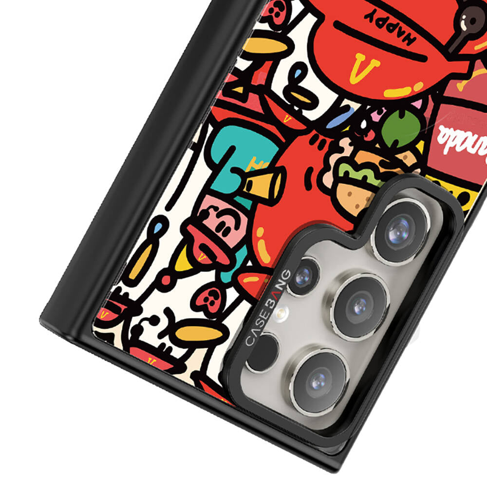 Galaxy S24 Ultra Magsafe Şarj Özellikli Casebang Ahhey Serisi Arka Panel Kırmızı