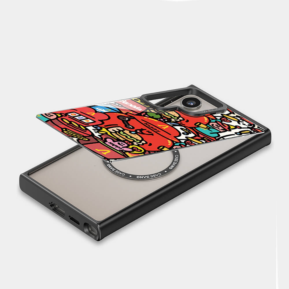 Galaxy S24 Ultra Magsafe Şarj Özellikli Casebang Ahhey Serisi Arka Panel Pembe