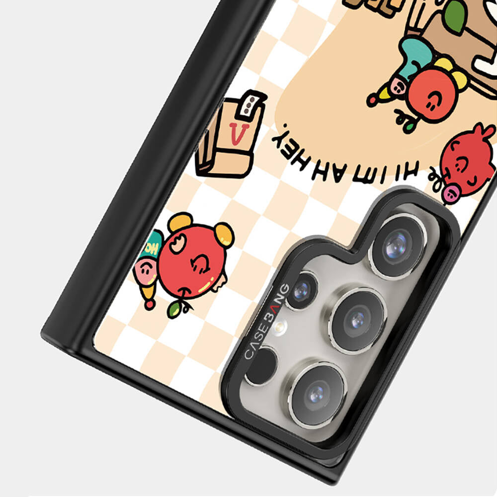 Galaxy S24 Ultra Magsafe Şarj Özellikli Casebang Ahhey Serisi Arka Panel Pembe