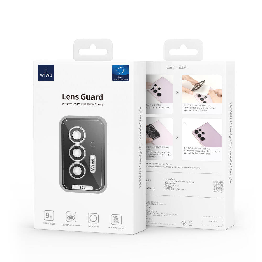 Galaxy S24 Wiwu LG-008 Lens Guard Darbelere Karşı Dayanıklı Kamera Lens Koruyucu Şeffaf