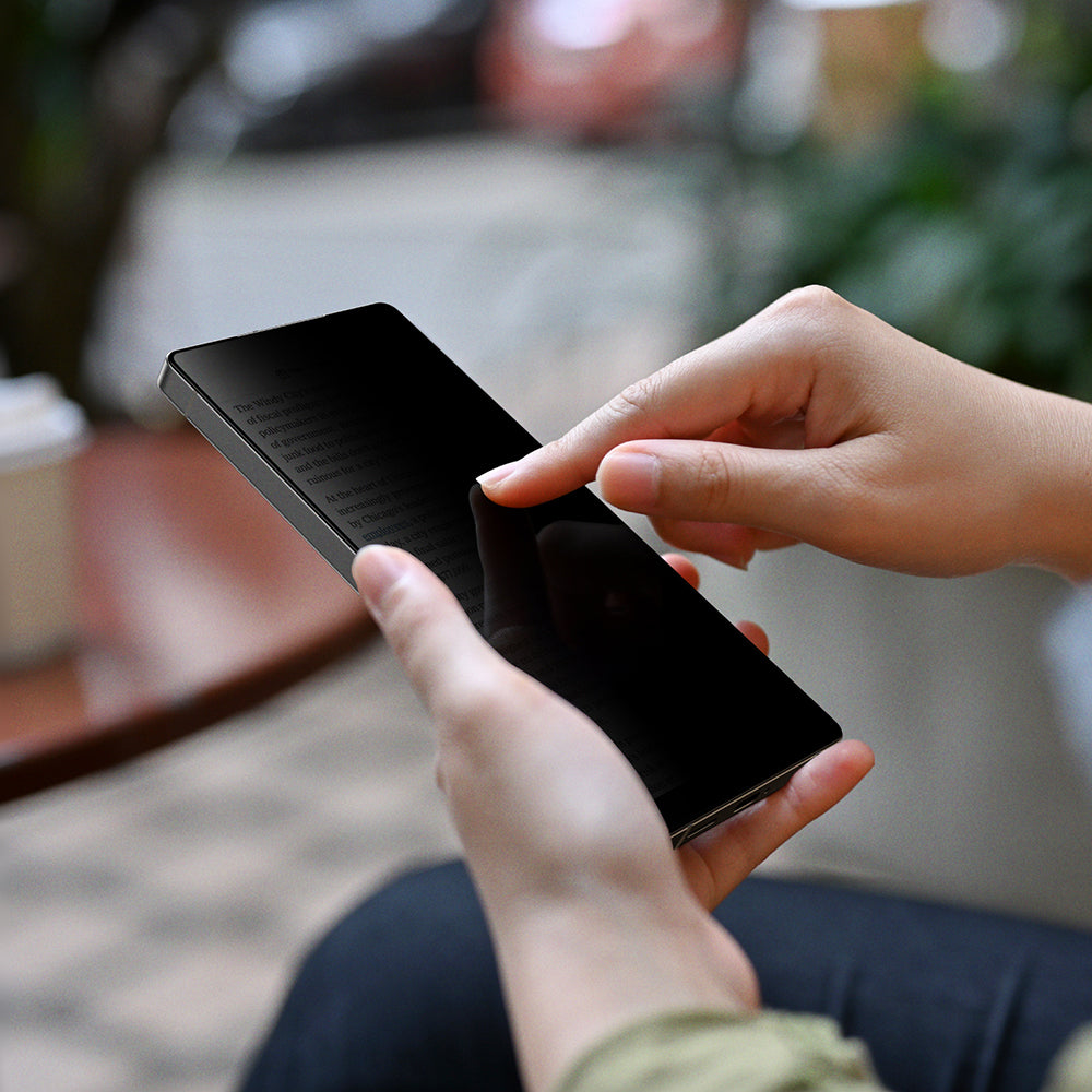 Galaxy S25 Amazingthing Radix Privacy Parmak İzi Bırakmayan Temperli Cam Ekran Koruyucu Siyah