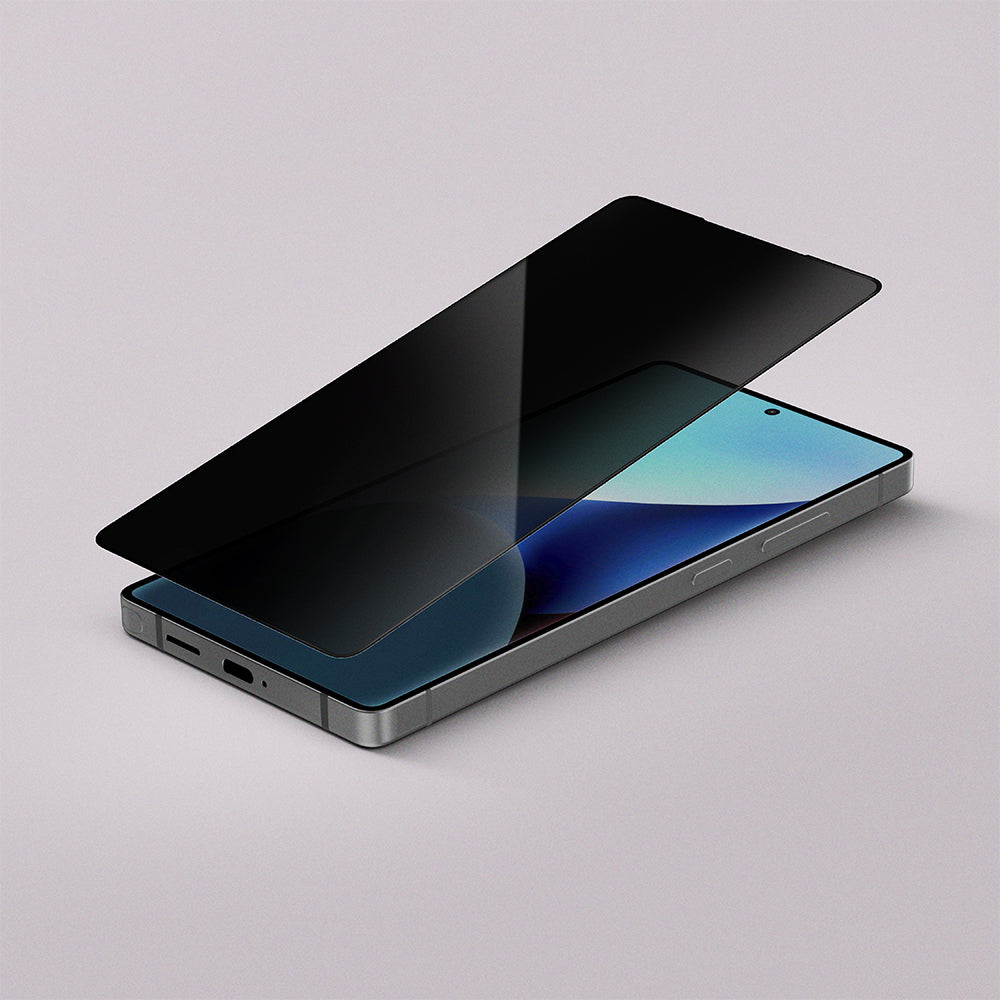 Galaxy S25 Amazingthing Radix Privacy Parmak İzi Bırakmayan Temperli Cam Ekran Koruyucu Siyah