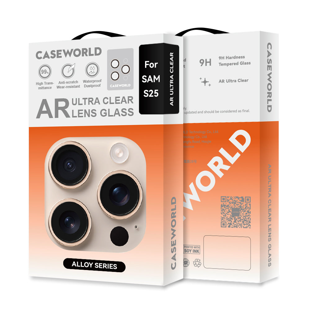 Galaxy S25 CaseWorld Alloy Serisi Oleofobik Anti Reflective Kamera Lens Koruyucu Mavi