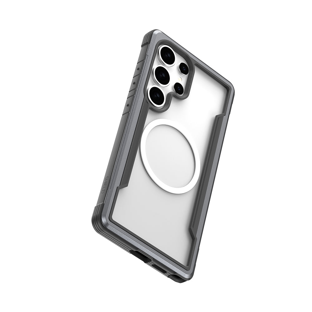 Galaxy S25 Ultra Kılıf M-safe Şarj Özellikli Airbagli Raptic Shield Serisi Şeffaf Arka Yüzey Kapak Siyah