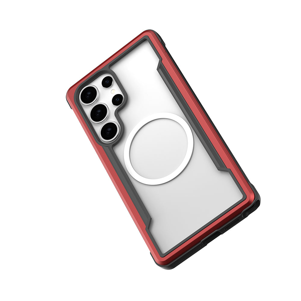 Galaxy S25 Ultra Kılıf M-safe Şarj Özellikli Airbagli Raptic Shield Serisi Şeffaf Arka Yüzey Kapak Siyah