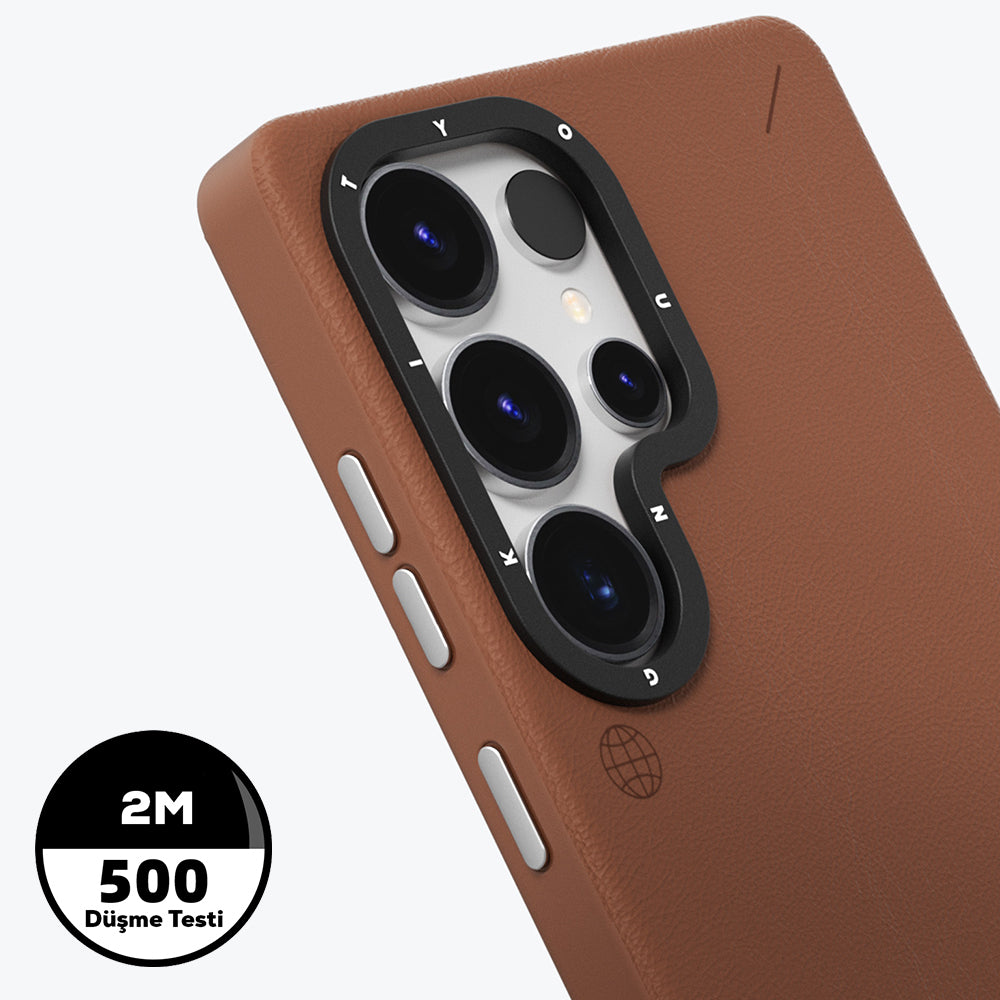 Galaxy S25 Ultra Kılıf M-safe Şarj Özellikli Basit Mat Deri Desenli Youngkit Tech Fashion Serisi Kapak Gümüş