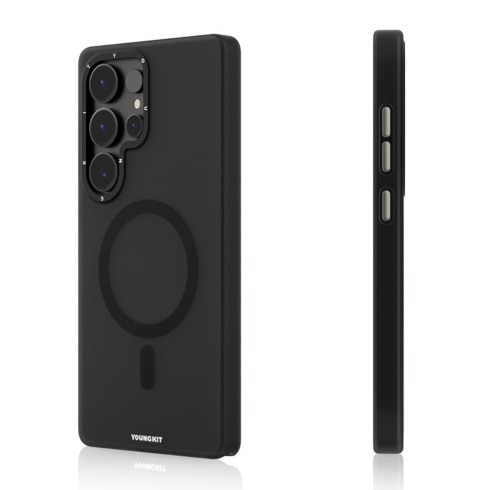 Galaxy S25 Ultra Kılıf M-safe Şarj Özellikli Youngkit Hidden Sand Serisi Kapak Siyah