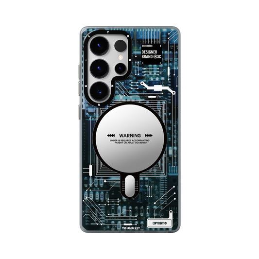 Galaxy S25 Ultra Kılıf M-safe Şarj Özellikli YoungKit Technology Serisi Kapak