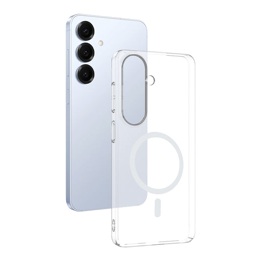 Galaxy S26 Kamera Korumalı M-Safe Şarj Özellikli Şeffaf Zore London Sert PC Kapak