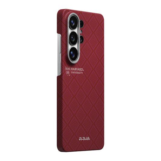 Galaxy S26 Ultra Kılıf M-safe Şarj Özellikli Aramid Karbon Fiber Pitaka Harvard University Serisi Kapak