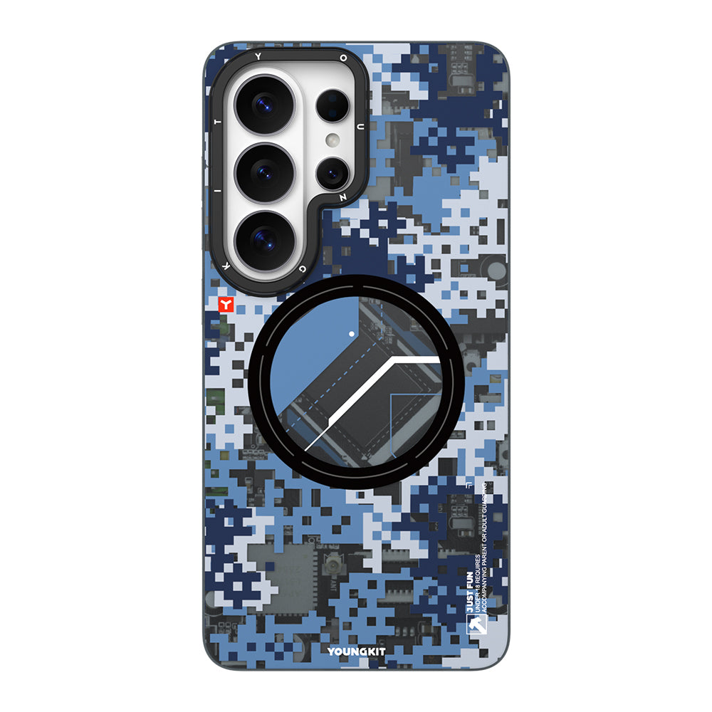 Galaxy S26 Ultra Kılıf M-Safe Şarj Özellikli Youngkit Camouflage Sykell Serisi Kapak