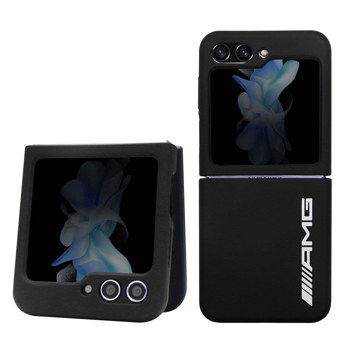 Galaxy Z Flip 5 Kılıf AMG Magsafe Şarj Özellikli Büyük Logo Dizayn Orjinal Lisanslı Kılıf Siyah