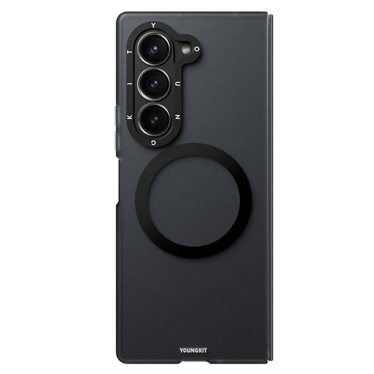 Galaxy Z Fold 6 Kılıf Magsafe Şarj Özellikli Youngkit Hidden Sand Serisi Kılıf Siyah