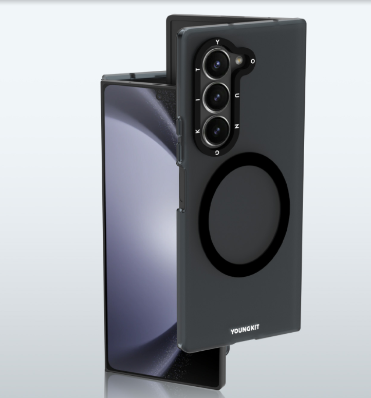 Galaxy Z Fold 6 Kılıf Magsafe Şarj Özellikli Youngkit Hidden Sand Serisi Kılıf Beyaz