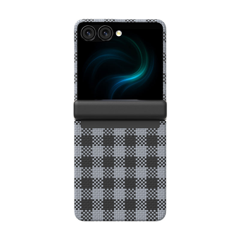 Galaxy Z Flip 7 Kılıf M-safe Şarj Özellikli Ekose Tasarımlı Benks ArmorAir ArmorVichy Kevlar Kapak