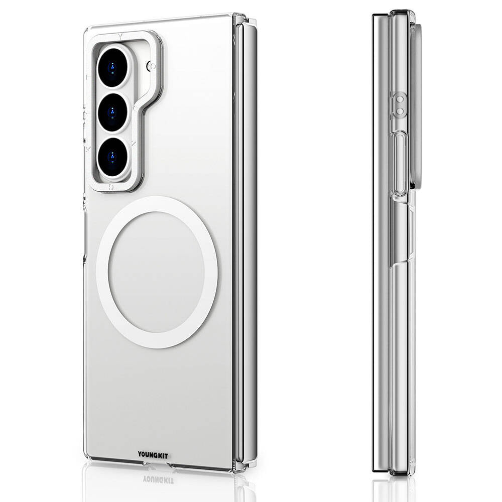 Galaxy Z Fold 6 Kılıf Magsafe Şarj Özellikli Şeffaf Youngkit Crystal Shield Serisi Kılıf Şeffaf