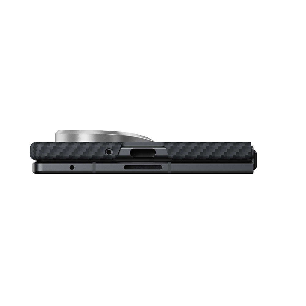 Galaxy Z Fold 8 Ultra Kılıf M-safe Şarj Özellikli 600D Aramid Karbon Fiber Pitaka Edge Serisi Black-Grey Twill Kapak