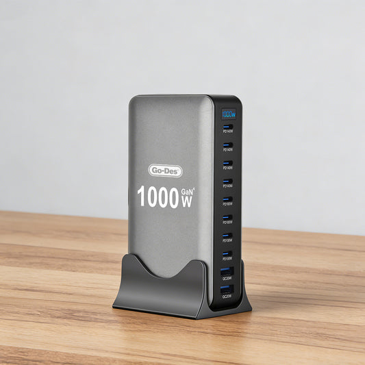 Go Des GD-B961 GaN Teknolojili 10 Portlu Masaüstü Şarj İstasyonu 1000W