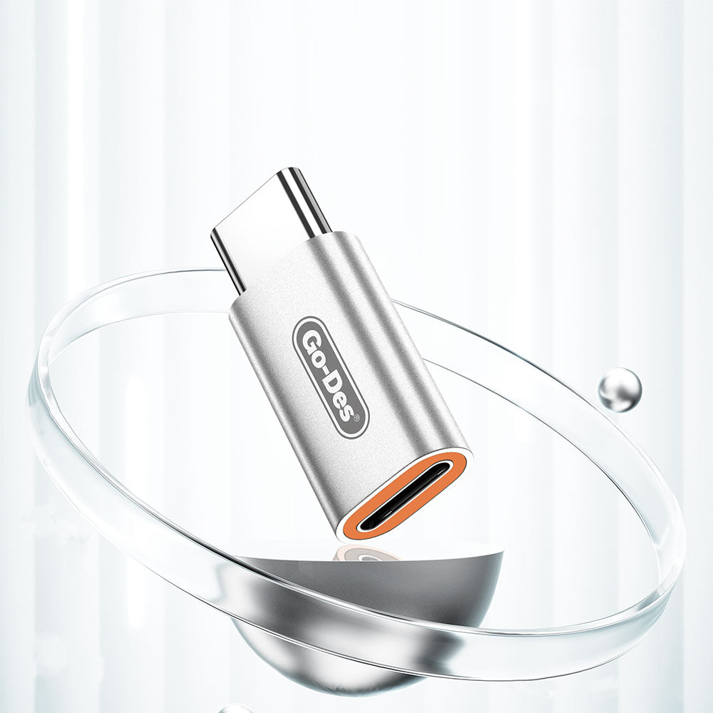 Go Des GD-CT063 Lightning to Type-C 120W Şarj ve Ses Destekli Dönüştürücü Gümüş