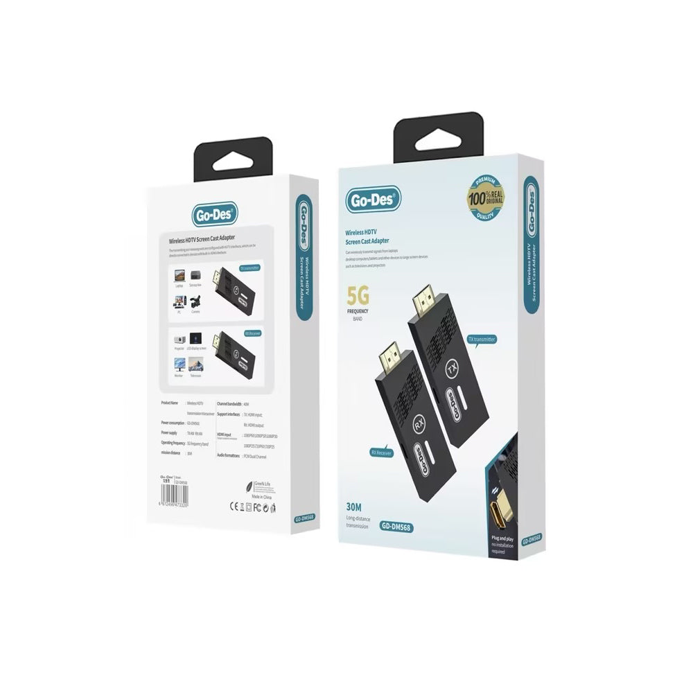 Go Des GD-DM568 Kablosuz HDTV Ultra HD 4K Görüntü Aktarıcı Adaptör