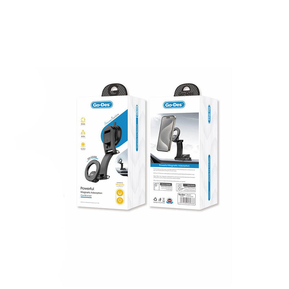 Go Des GD-HD205 Güçlü Magnetik Kaydırılabilir Araç Telefon Tutucu Siyah