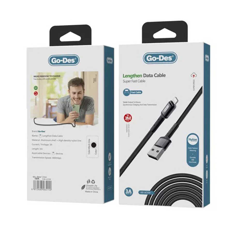 Go Des GD-UC559 Lightning Usb Kablo Siyah