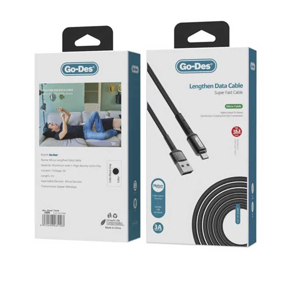 Go Des GD-UC559 Micro Usb Kablo Siyah