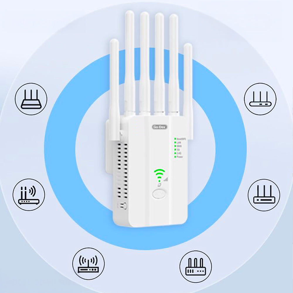 Go Des GD-WPS032 1200Mbps 6 Antenli 5GHz WiFi Sinyal Güçlendirici Router