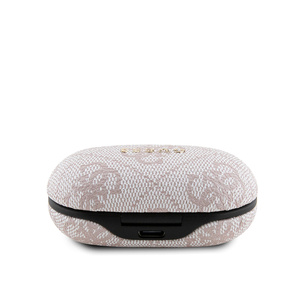 Guess Orjinal Lisanslı Klasik Metal Yazı Logolu TWS Kulak İçi Bluetooth Kulaklık Pembe
