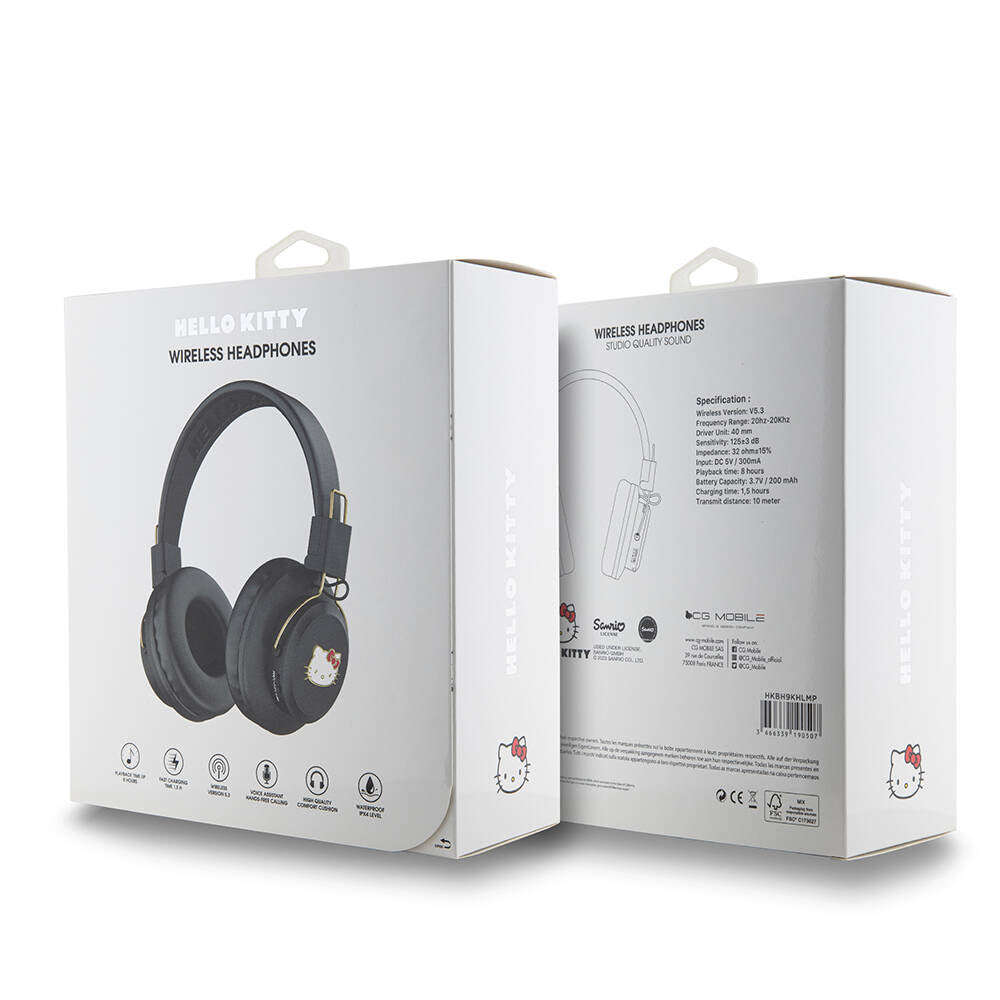 Hello Kitty Orjinal Lisanslı Ayarlanabilir Metal Kitty Logolu Yuvarlak Bluetooth 5.3 Kulaklık Pembe
