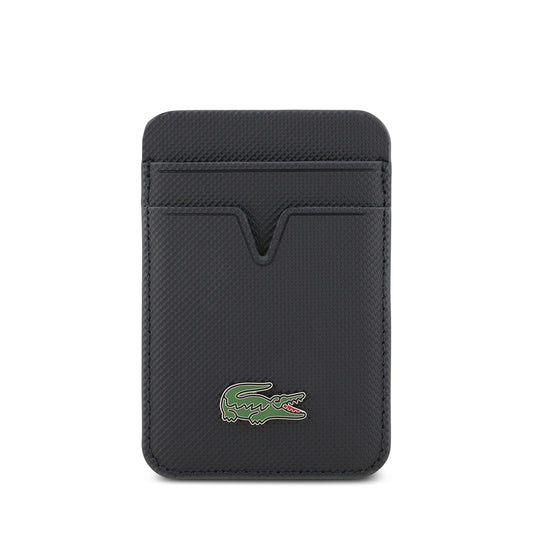 Lacoste Orjinal Lisanslı 2 Hazneli PU Pike Desenli İkonik Timsah Dokuma Logolu Magnetik Kartlık