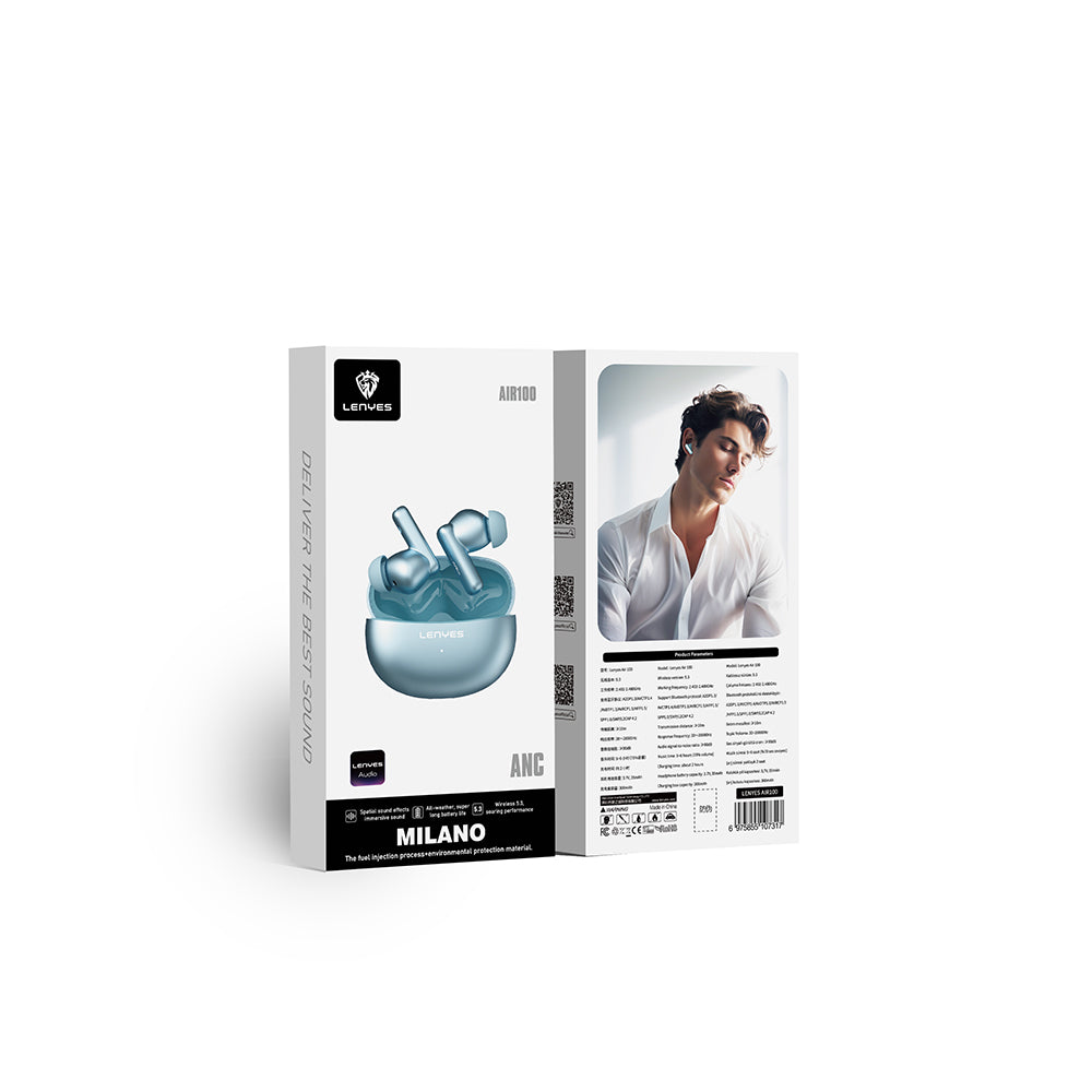 Lenyes Air 100 ANC Özellikli ENC Teknolojili Kulak İçi Bluetooth v5.3 Kulaklık Yeşil