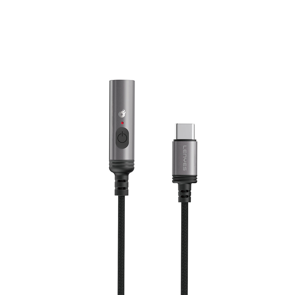 Lenyes LC110-TC Bükülme ve Aşınmaya Dayanıklı Örgü Tasarımlı Type-C Bağlantılı Çakmak Kablosu 30cm Gri
