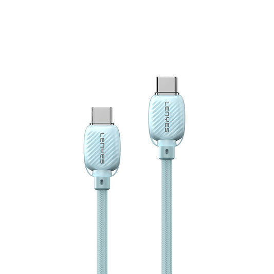 Lenyes LC536 Type-C to Type-C PD Örgü Tasarımlı Hızlı Şarj Özellikli Data ve Şarj Kablosu 60W 1M Beyaz