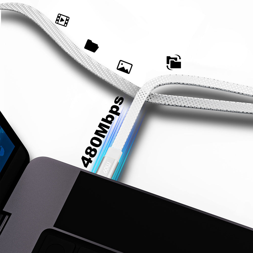 Lenyes LC538 Type-C to Lightning Hızlı Şarj Özellikli 48D Aramid Fiber Örgü Tasarımlı Data ve Şarj Kablosu 27W 1M Beyaz