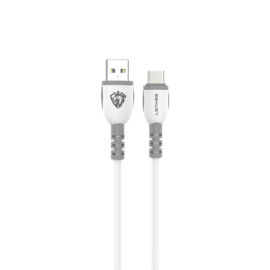 Lenyes LC979 USB-A to Type-C Hızlı Şarj Özellikli Data ve Şarj Kablosu 2.4A 1M Beyaz