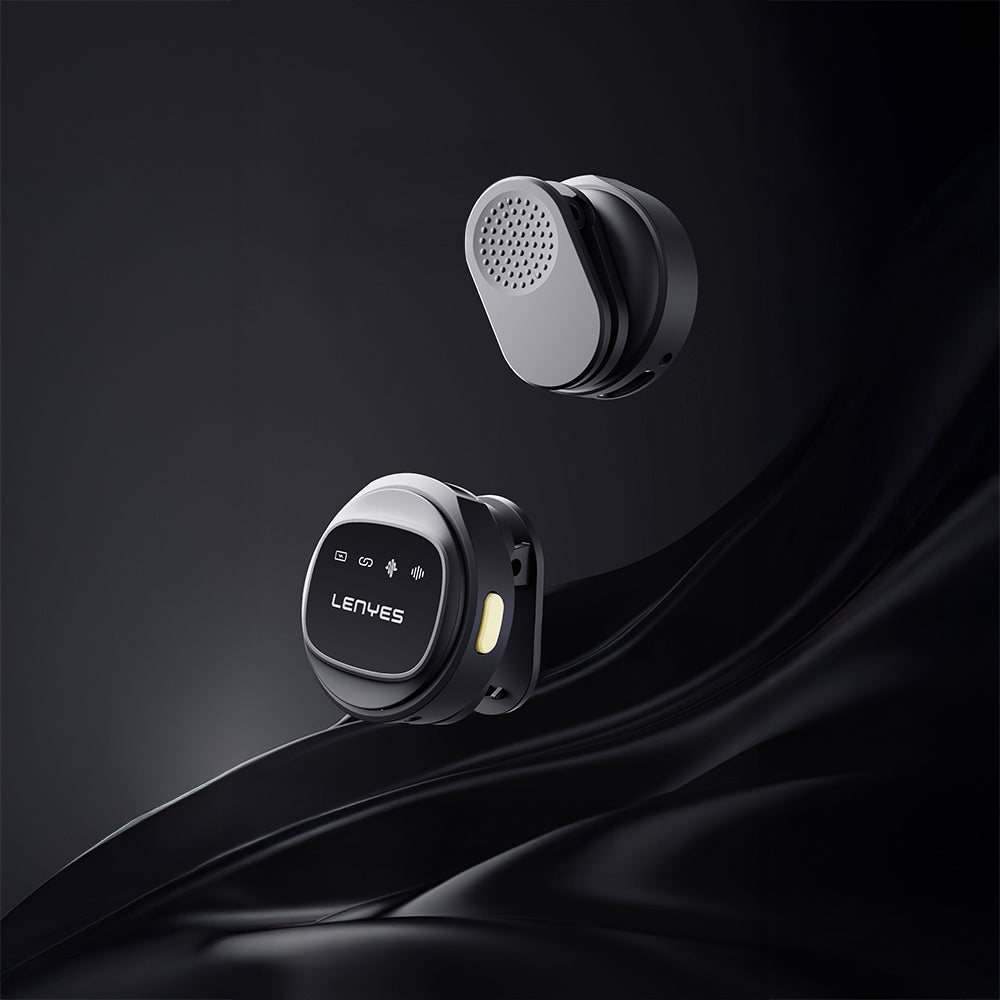 Lenyes LM204-TC Type-C Şarj Portlu Akıllı Gürültü Engelleyicili Type-C Bağlantılı Kablosuz Yaka Mikrofonu Siyah
