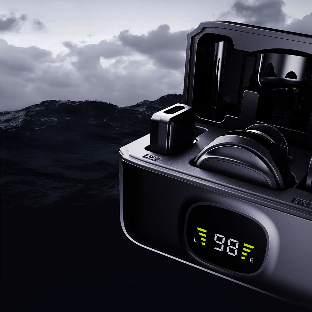 Lenyes LM204-TC Type-C Şarj Portlu Akıllı Gürültü Engelleyicili Type-C Bağlantılı Kablosuz Yaka Mikrofonu Siyah