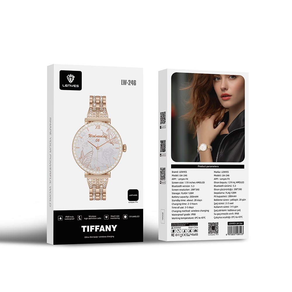 Lenyes LW-246 iOS ve Android Uyumlu Akıllı Saat Gold