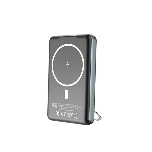 Lenyes PW1001D PD 22.5W Hızlı Şarj Özellikli Standlı Wireless Powerbank 15W 10000mAh Gri