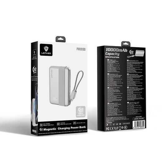 Lenyes PW1019D PD 45W Qi2 Teknolojili Type-C Kablolu Wireless Powerbank 25W 10000mAh