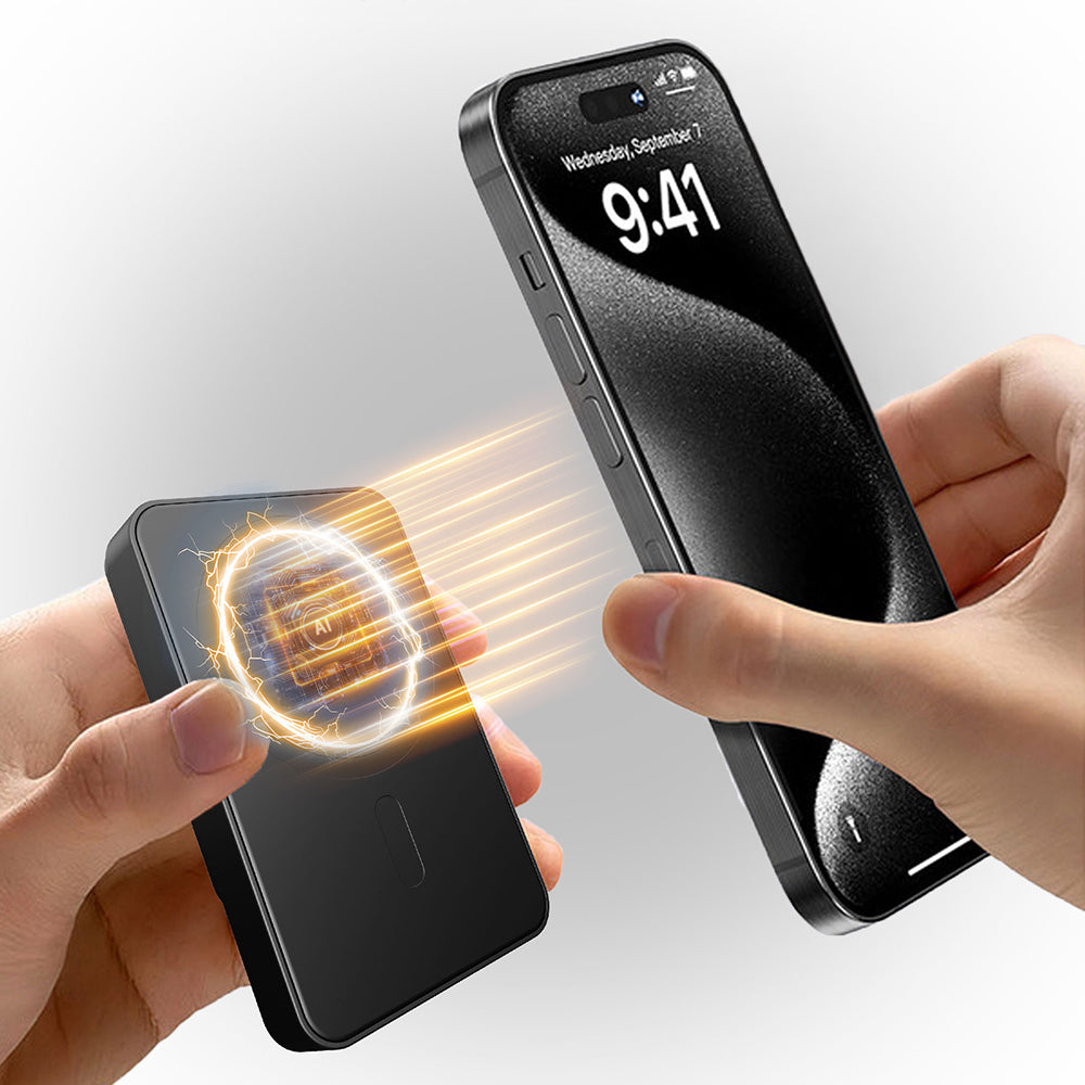 Lenyes PW126D Dijital LED Ekranlı Kablosuz Şarj Özellikli Powerbank 22.5W 10.000mAh Siyah