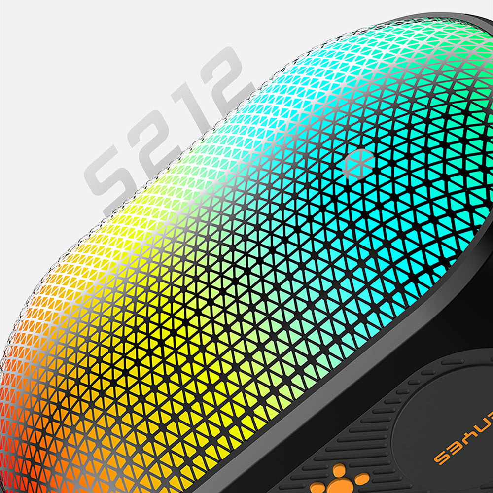 Lenyes S212 Su Geçirmez RGB Işıklı Askılı Taşınabilir Kablosuz Bluetooth Hoparlör v5.3 Siyah
