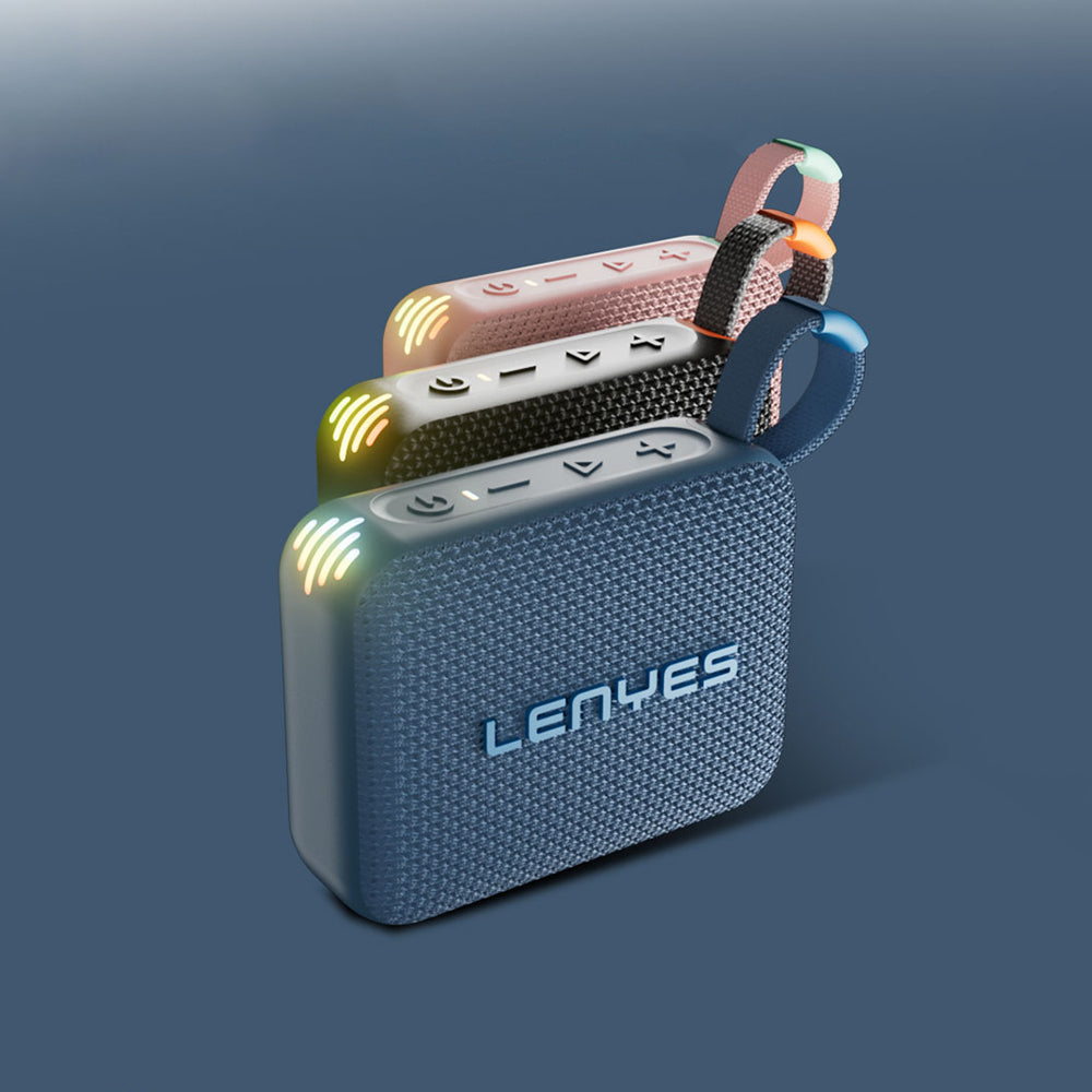 Lenyes S216 Su Geçirmez Özellikli RGB Işıklı Askılı Mini Bluetooth Speaker Hoparlör v5.3 Siyah
