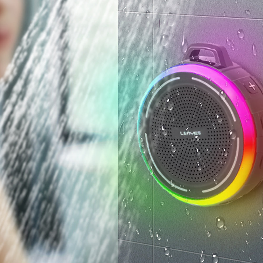 Lenyes S223 RGB Işıklı Askı Aparatlı Mini Bluetooth Speaker Hoparlör v5.3 Siyah