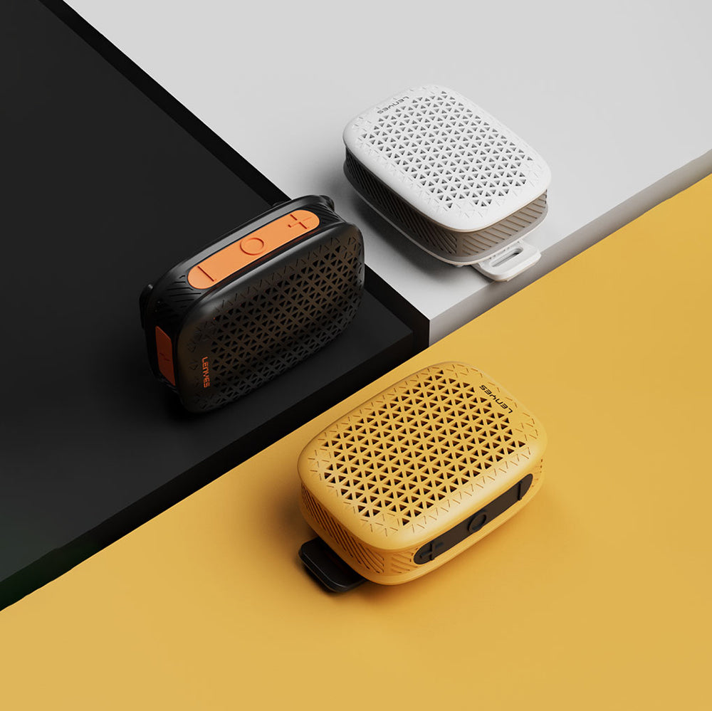 Lenyes S232 TWS Mandallı Bluetooth Speaker Hoparlör v5.4 Sarı