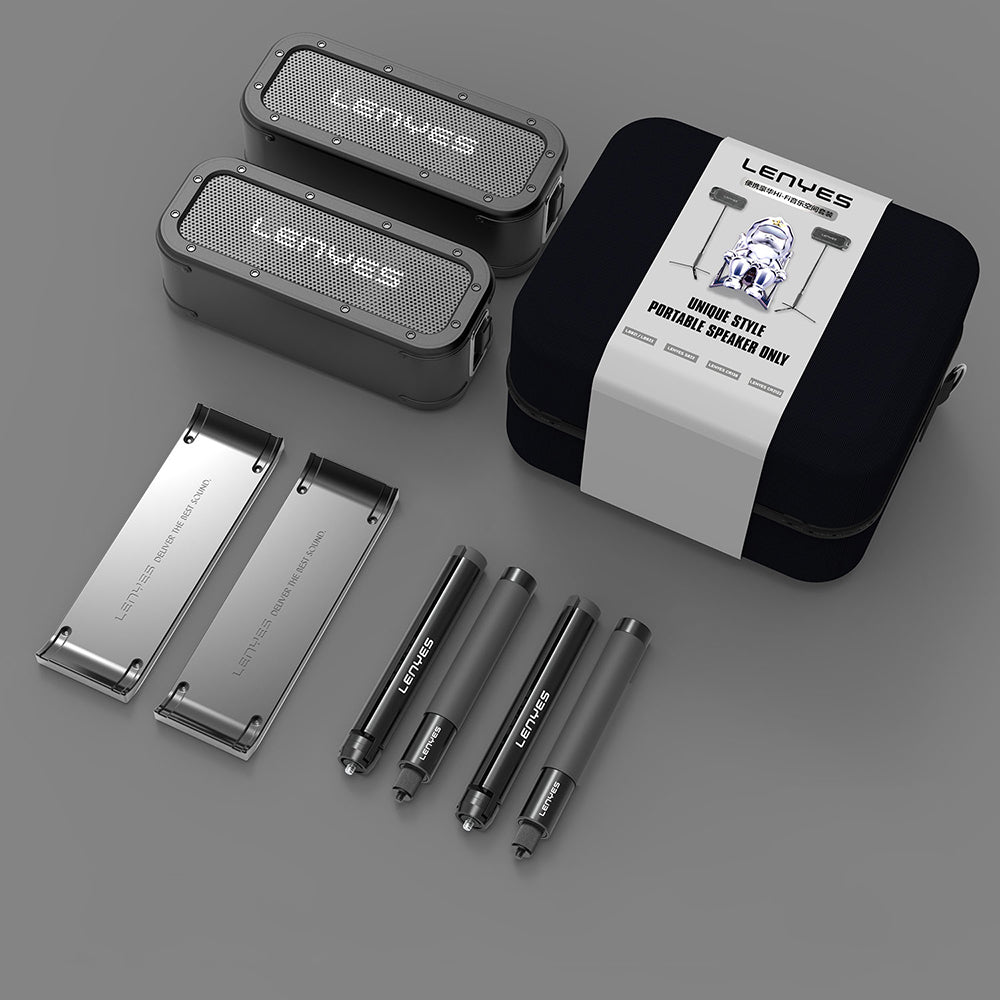 Lenyes S822 Powerbank Özellikli TWS Bluetooth Speaker Hoparlör v5.0 Siyah