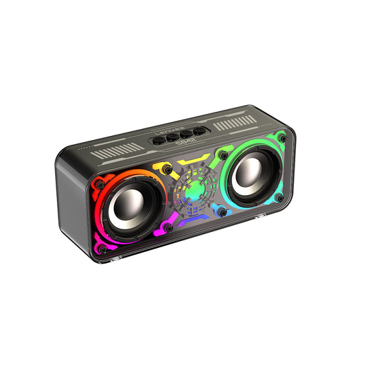 Lenyes S842 RGB Led Işıklı TWS Bluetooth Hoparlör v5.3 18W Bej