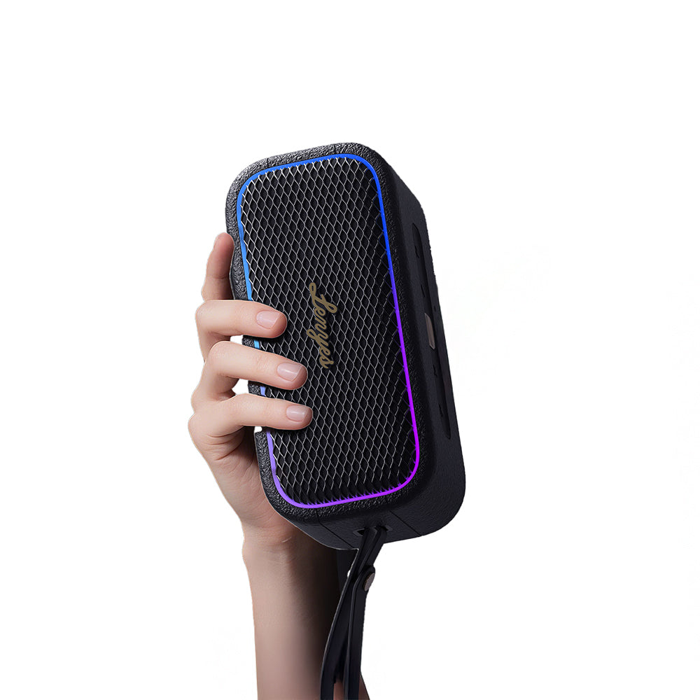 Lenyes S891 RGB Işıklı Taşınabilir Su Geçirmez OTG-TWS Bluetooth Hoparlör v5.3 80W Bej