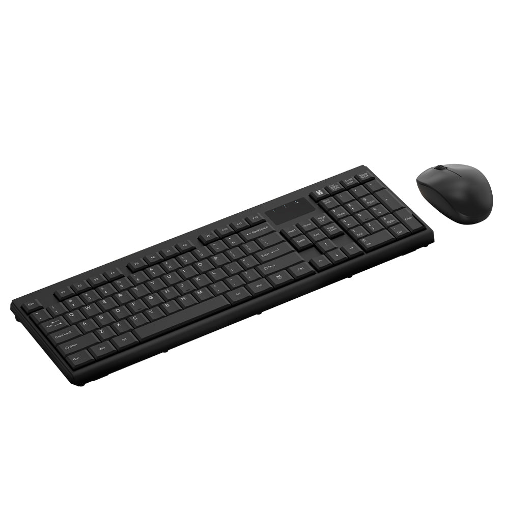 Lenyes WK105 Ergonomik 2in1 2.4G Kablosuz Klavye ve 1200 DPI Mouse Seti Siyah
